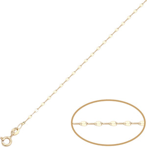CADENA ORO 18KL HUECA - 1.30MM - Longitud - Peso: 45cm-0.95 gr 