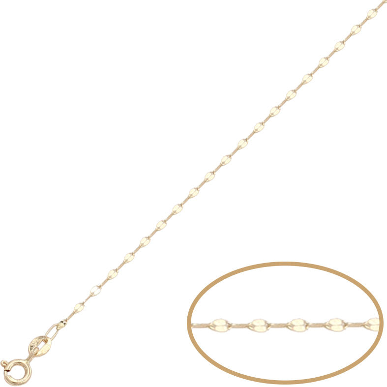 CADENA ORO 18KL HUECA - 1.30MM - Longitud - Peso: 50cm-1.00 gr 