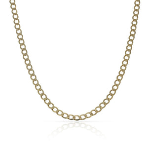 CADENA ORO 18KL HUECA BARBADA - 3MM - Longitud - Peso: 45cm-6.00 gr 