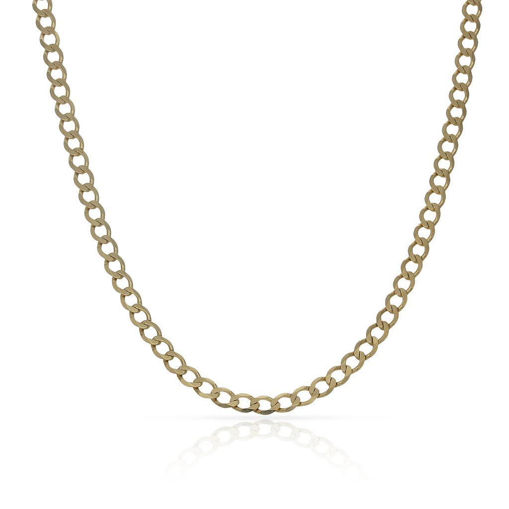 CADENA ORO 18KL HUECA BARBADA - 3MM - Longitud - Peso: 60cm-7.40 gr 