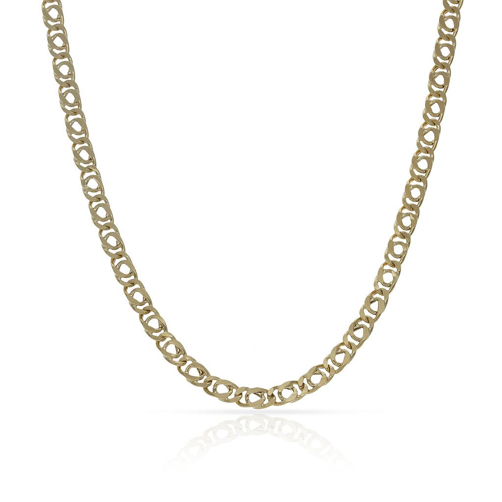 CADENA ORO 18KL HUECA ESLABON DOBLE 3MM - Longitud - Peso: 50cm-4.35 gr 