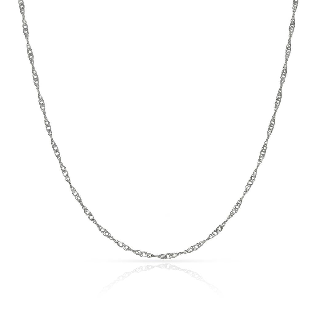 CADENA ORO BLANCO 18KL SINGAPUR - 1.50MM - Longitud - Peso: 40cm-1.45 gr 