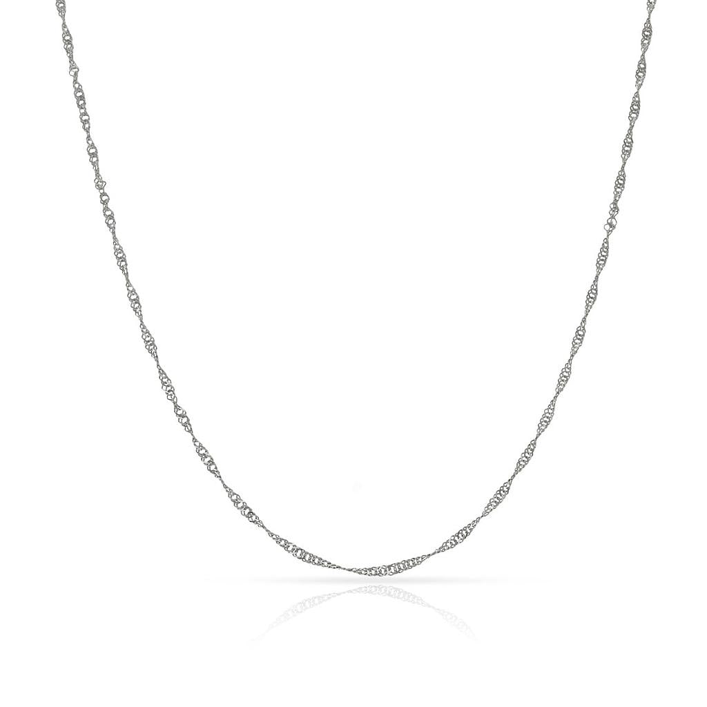 CADENA ORO BLANCO 18KL SINGAPUR - 1MM - Longitud - Peso: 40cm-1.00 gr 