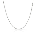 CADENA ORO BLANCO 18KL SINGAPUR - 1MM - Longitud - Peso: 50cm-1.15 gr 