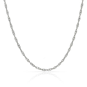 CADENA ORO BLANCO 18KL SINGAPUR -  2MM - Longitud - Peso: 40cm-1.90 gr 