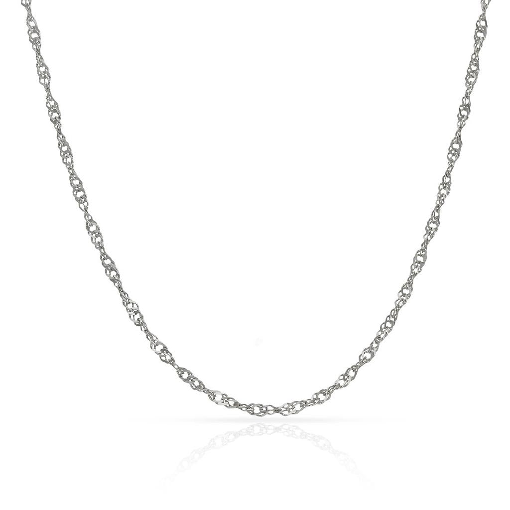 CADENA ORO BLANCO 18KL SINGAPUR -  2MM - Longitud - Peso: 50cm-2.35 gr 