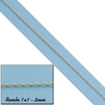 CADENA ROMBO 1X1 ORO 18KL - Longitud - Peso: 60cm-2.60 gr 