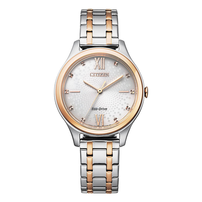 Reloj Citizen mujer OF Collection EM0506-77A Eco-Drive bicolor con esfera blanca