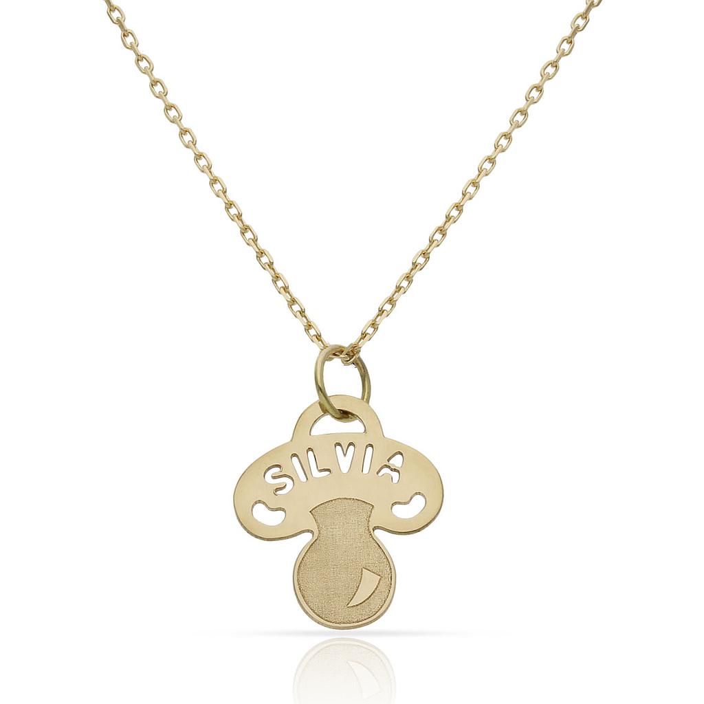 COLGANTE ORO 18KL CHUPETE + NOMBRE