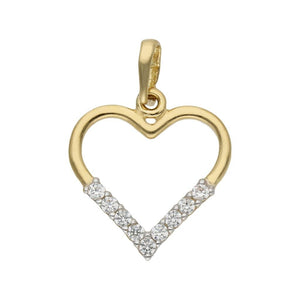 COLGANTE ORO 18KL CORAZON CIRCONITAS