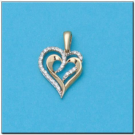 COLGANTE ORO 18KL CORAZON CIRCONITAS