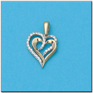 COLGANTE ORO 18KL CORAZON CIRCONITAS