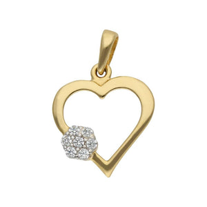 COLGANTE ORO 18KL CORAZON Y FLOR
