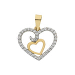 COLGANTE ORO 18KL CORAZONES CIRCONITAS