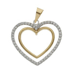 COLGANTE ORO 18KL CORAZONES CIRCONITAS - 19x20MM