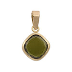 COLGANTE ORO 18KL CUADRADO COLOR OLIVINA