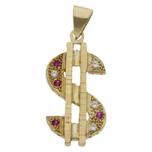 COLGANTE  ORO 18KL DOLAR - 20x38MM - Peso: 9.75 gr 