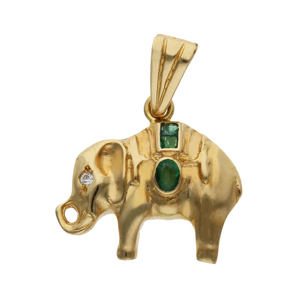 COLGANTE ORO 18KL ELEFANTE - Peso: 5.20 gr 