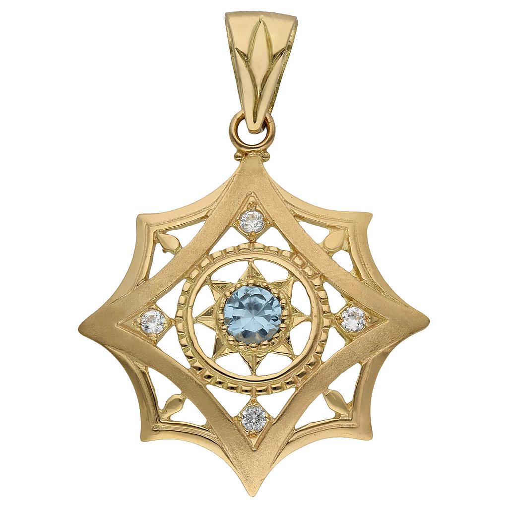 COLGANTE ORO 18KL ESTRELLA CIRCONITAS - Peso: 5.20 gr 
