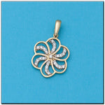 COLGANTE ORO 18KL FLOR CIRCONITAS