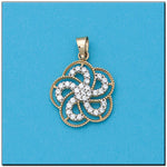 COLGANTE ORO 18KL FLOR CIRCONITAS