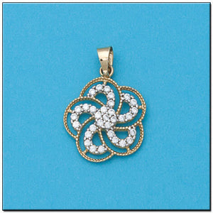 COLGANTE ORO 18KL FLOR CIRCONITAS
