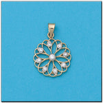 COLGANTE ORO 18KL FLOR CIRCONITAS