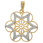COLGANTE ORO 18KL FLOR CIRCONITAS - 26MM - Peso: 3.00 gr 