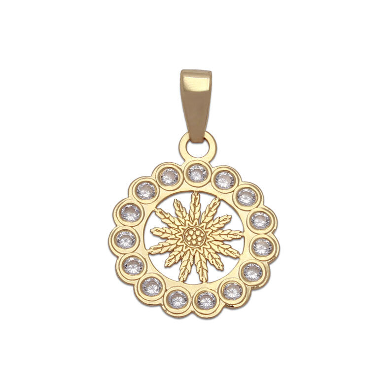 COLGANTE ORO 18KL FLOR EGUZKILORE - 12MM