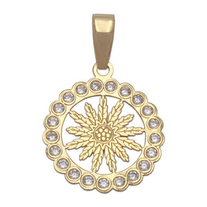 COLGANTE ORO 18KL FLOR EGUZKILORE - 15MM