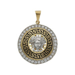 COLGANTE ORO 18KL GRECA CIRCONITAS - 24MM