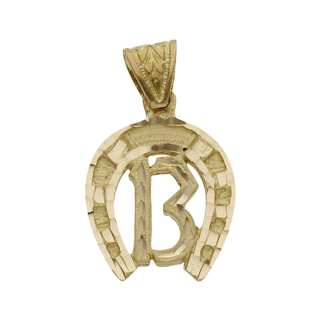 COLGANTE ORO 18KL HERRADURA + 13 - Peso: 5.80 gr 