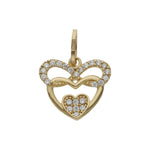 COLGANTE ORO 18KL INFINITO + CORAZONES CIRCONITAS - 14x12MM