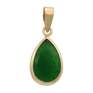 COLGANTE ORO 18KL LAGRIMA COLOR JADE