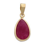 COLGANTE ORO 18KL LAGRIMA PIEDRA BURDEOS