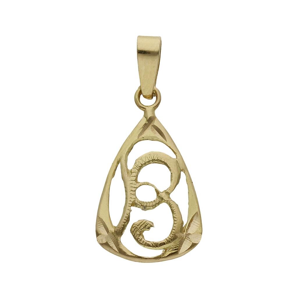 COLGANTE ORO 18KL LETRA - 11x18MM - Abecedario: b 