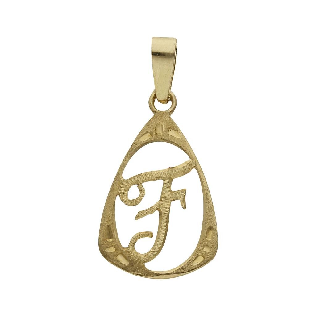 COLGANTE ORO 18KL LETRA - 11x18MM - Abecedario: f 