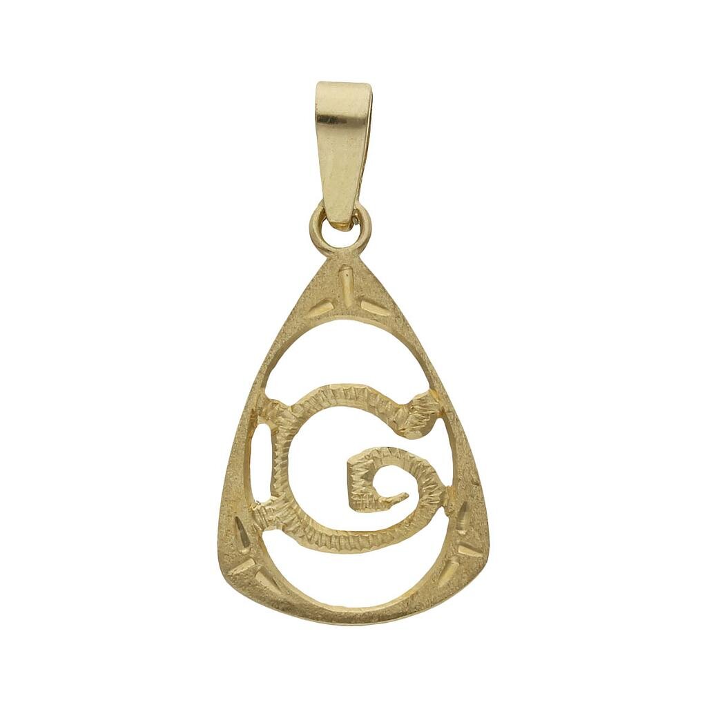 COLGANTE ORO 18KL LETRA - 11x18MM - Abecedario: g 