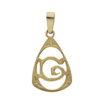 COLGANTE ORO 18KL LETRA - 11x18MM - Abecedario: g 