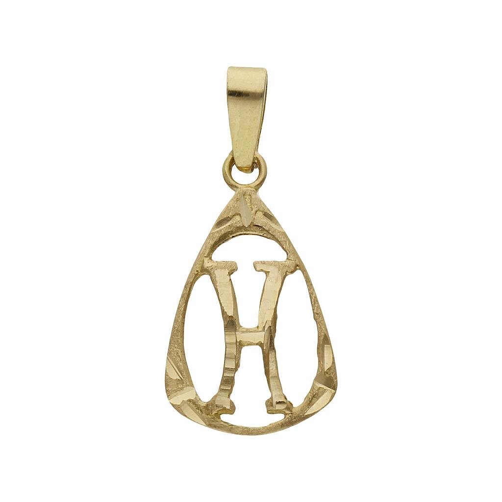 COLGANTE ORO 18KL LETRA - 11x18MM - Abecedario: h 