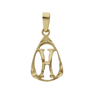 COLGANTE ORO 18KL LETRA - 11x18MM - Abecedario: h 
