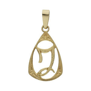 COLGANTE ORO 18KL LETRA - 11x18MM - Abecedario: j 