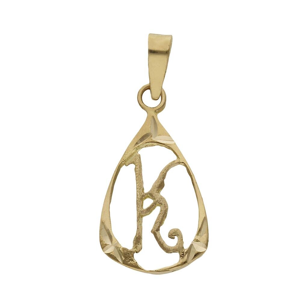 COLGANTE ORO 18KL LETRA - 11x18MM - Abecedario: k 