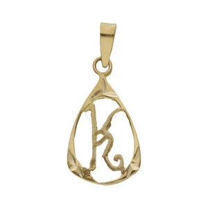 COLGANTE ORO 18KL LETRA - 11x18MM - Abecedario: k 