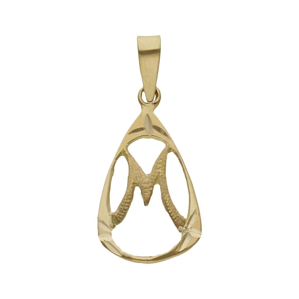 COLGANTE ORO 18KL LETRA - 11x18MM - Abecedario: m 