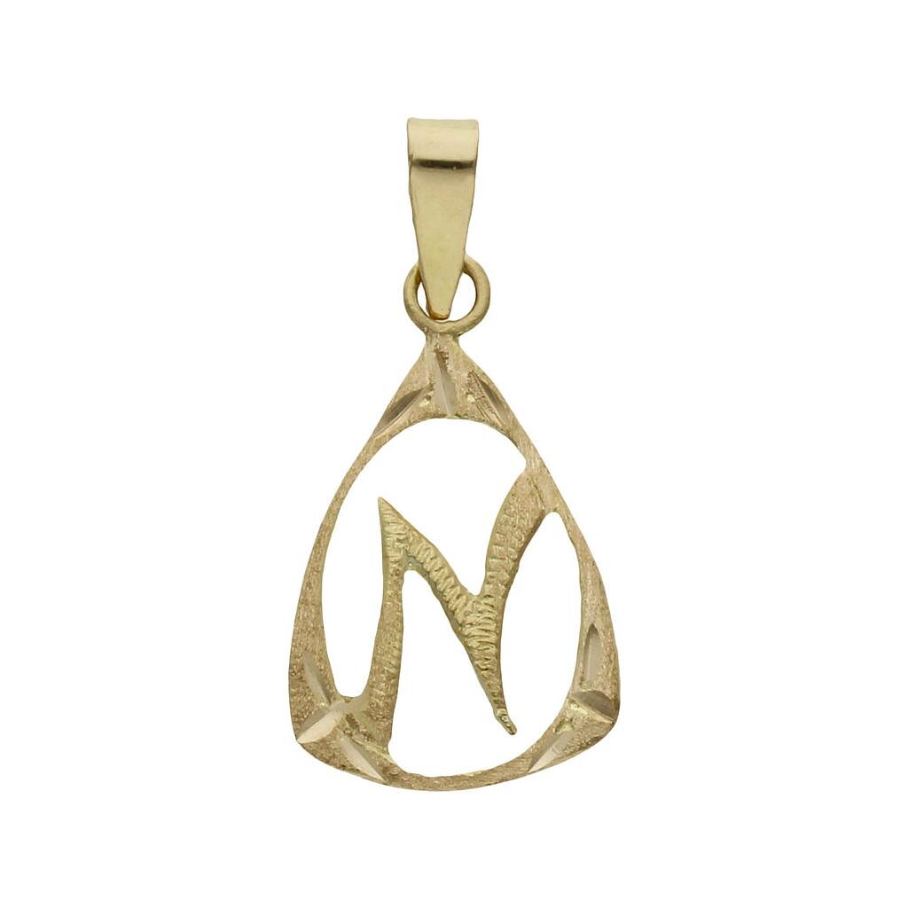 COLGANTE ORO 18KL LETRA - 11x18MM - Abecedario: n 