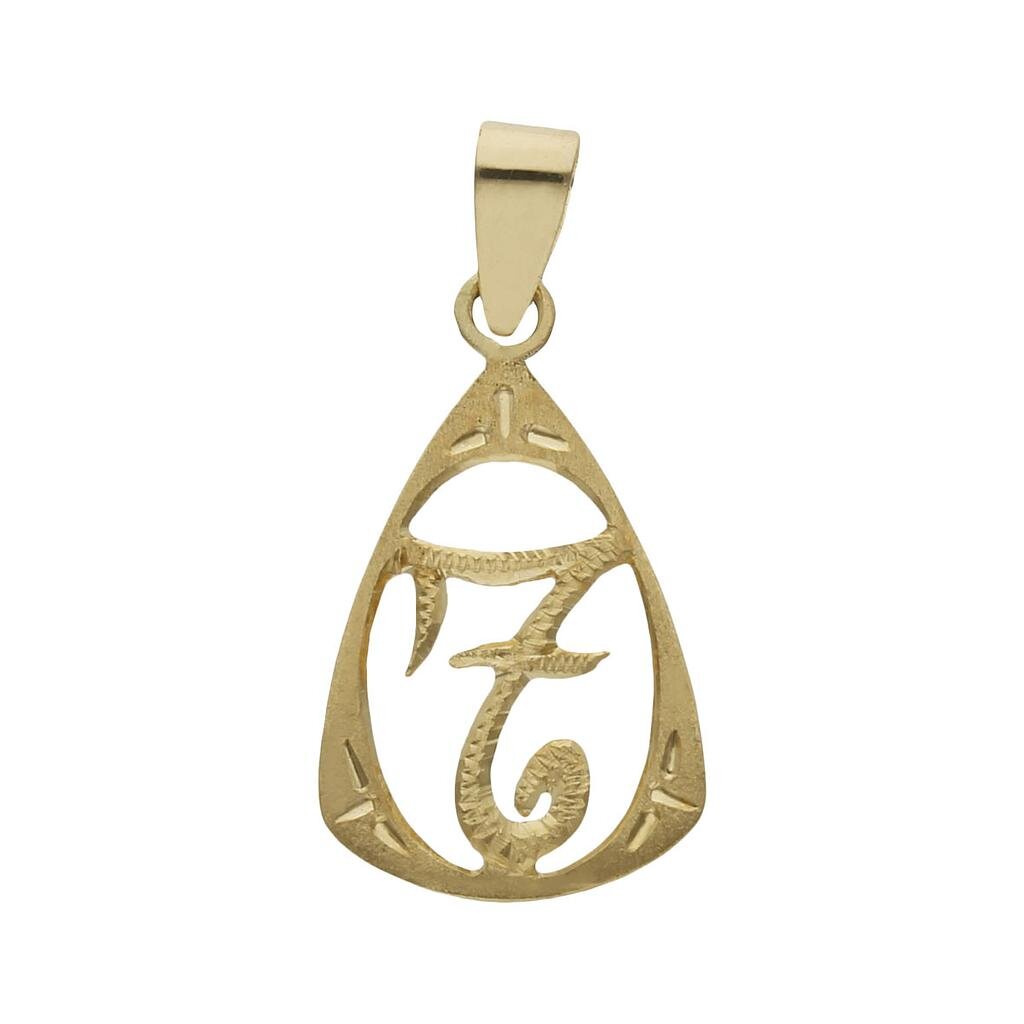 COLGANTE ORO 18KL LETRA - 11x18MM - Abecedario: t 
