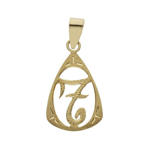 COLGANTE ORO 18KL LETRA - 11x18MM - Abecedario: t 