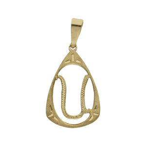 COLGANTE ORO 18KL LETRA - 11x18MM - Abecedario: u 
