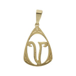 COLGANTE ORO 18KL LETRA - 11x18MM - Abecedario: v 